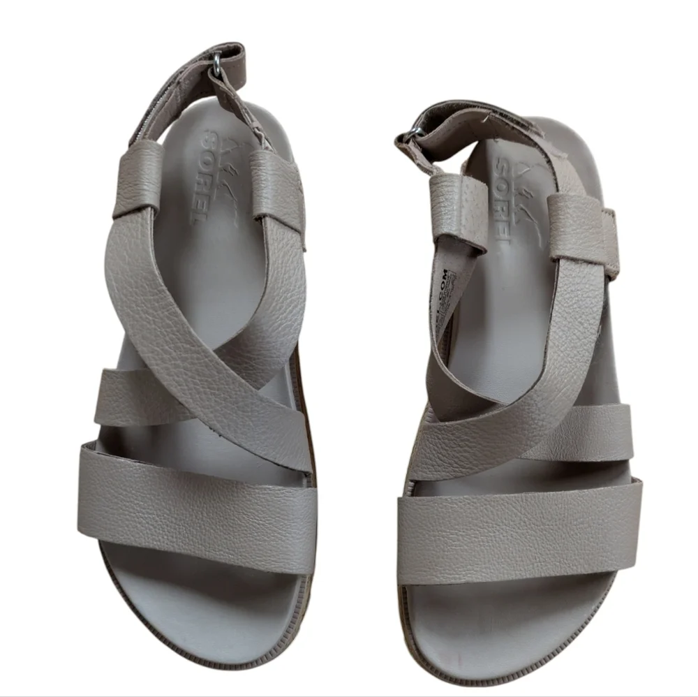 Sorel Roaming Criss Cross Sandals Mauve Leather Size 7.5 - Picture 2 of 12